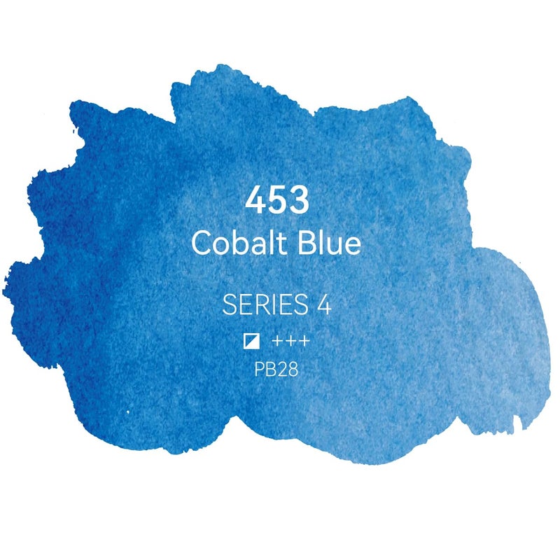 PHOENIX Professional Watercolor Paint - Single Watercolor Half Pan - Cobalt Blue 453 - Image 2